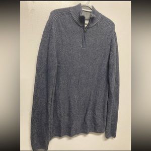 Flag & Anthem Mens 1/4 Zip Winter Sweater Pullover Medium Navy Blue Long Sleeve